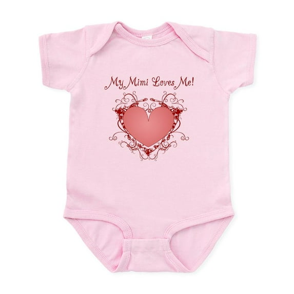 CafePress - My Mimi Loves Me Heart Infant Bodysuit - Baby Light Bodysuit, Size Newborn - 24 Months