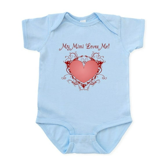 CafePress - My Mimi Loves Me Heart Infant Bodysuit - Baby Light Bodysuit, Size Newborn - 24 Months