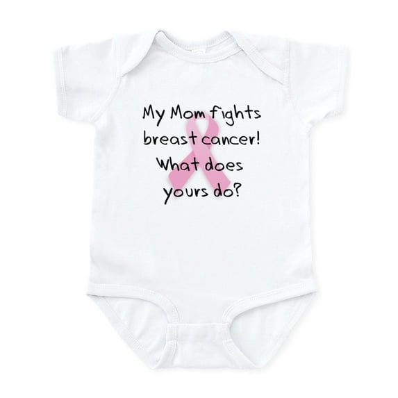 CafePress - My Mom Fights Breast Cancer Infant Bodysuit - Baby Light Bodysuit, Size Newborn - 24 Months