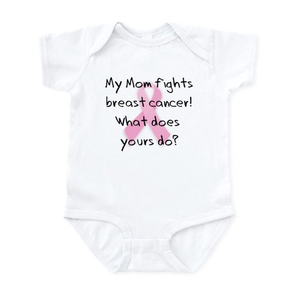 CafePress - My Mom Fights Breast Cancer Infant Bodysuit - Baby Light Bodysuit, Size Newborn - 24 Months
