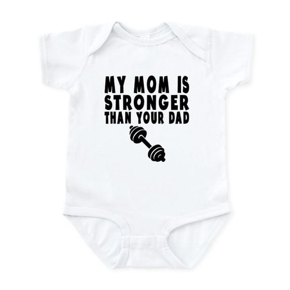 CafePress - My Mom Is Stronger Than Your Dad Body Suit - Baby Light Bodysuit, Size Newborn - 24 Months
