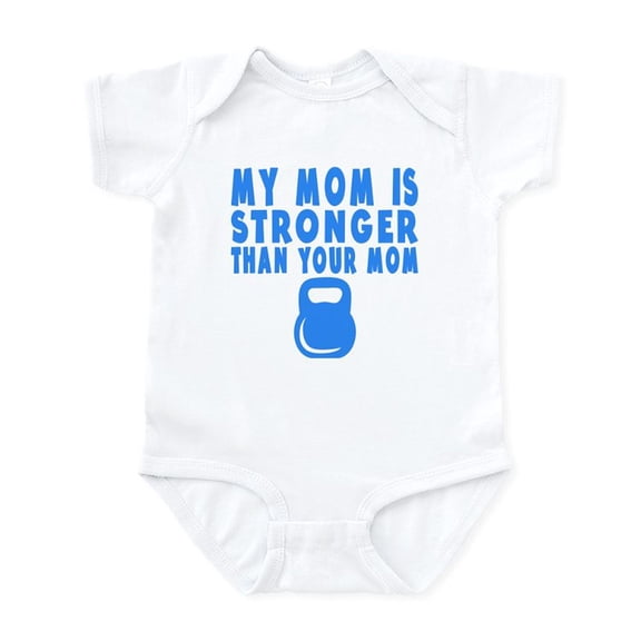 CafePress - My Mom Is Stronger Than Your Mom Body Suit - Baby Light Bodysuit, Size Newborn - 24 Months