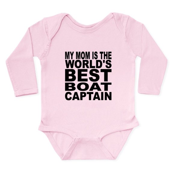 CafePress - My Mom Is The Worlds Best Boat Captain Body Suit - Long Sleeve Cotton Baby Bodysuit