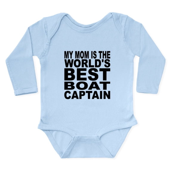 CafePress - My Mom Is The Worlds Best Boat Captain Body Suit - Long Sleeve Cotton Baby Bodysuit
