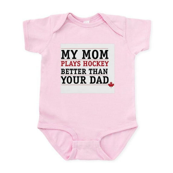 CafePress - My Mom Plays Hockey Better Than Your Dad - Baby Light Bodysuit, Size Newborn - 24 Months