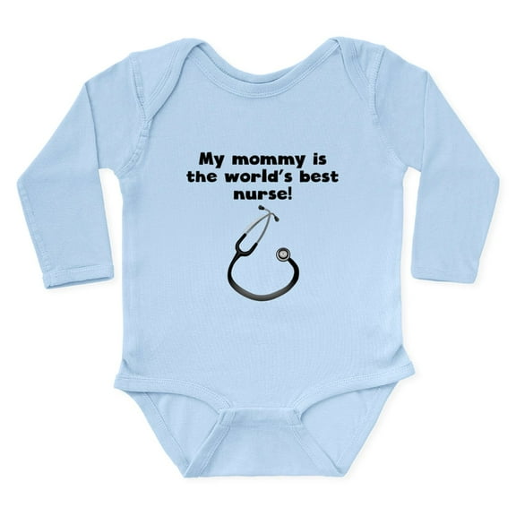 CafePress - My Mommy Is The Words Best Nurse Body Suit - Long Sleeve Cotton Baby Bodysuit