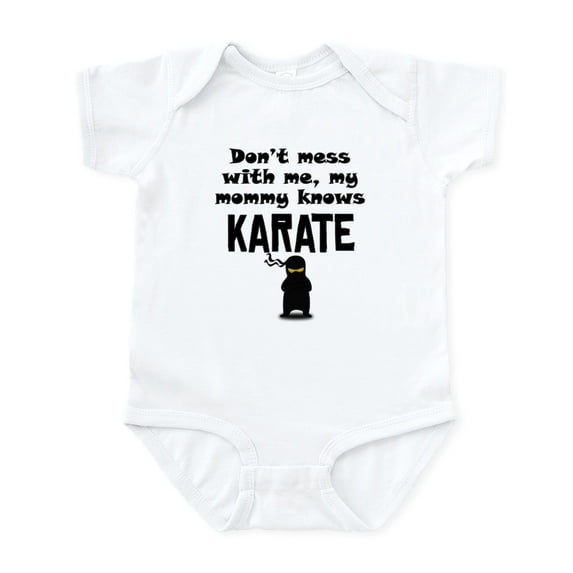 CafePress - My Mommy Knows Karate Body Suit - Baby Light Bodysuit, Size Newborn - 24 Months