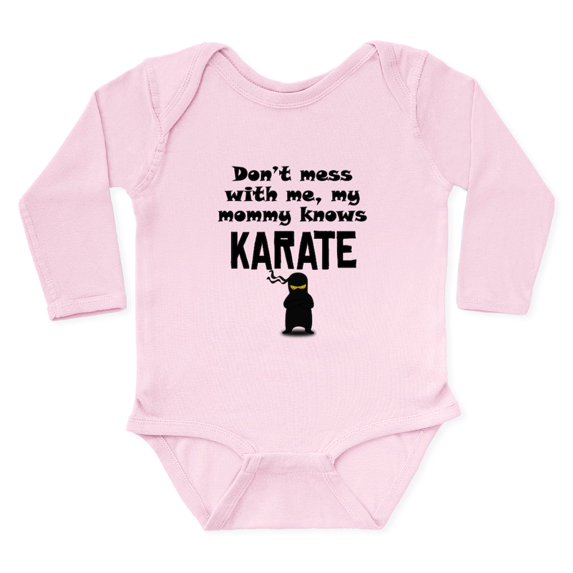 CafePress - My Mommy Knows Karate Body Suit - Long Sleeve Cotton Baby Bodysuit