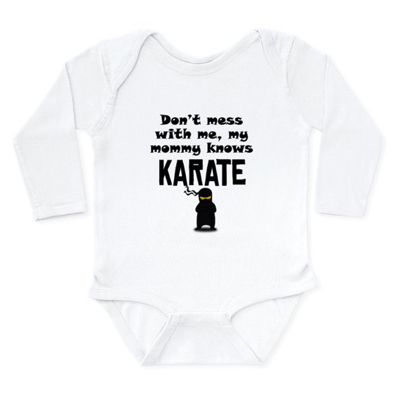CafePress - My Mommy Knows Karate Body Suit - Long Sleeve Cotton Baby Bodysuit