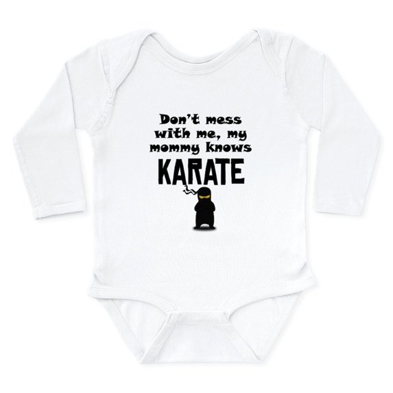 CafePress - My Mommy Knows Karate Body Suit - Long Sleeve Cotton Baby Bodysuit