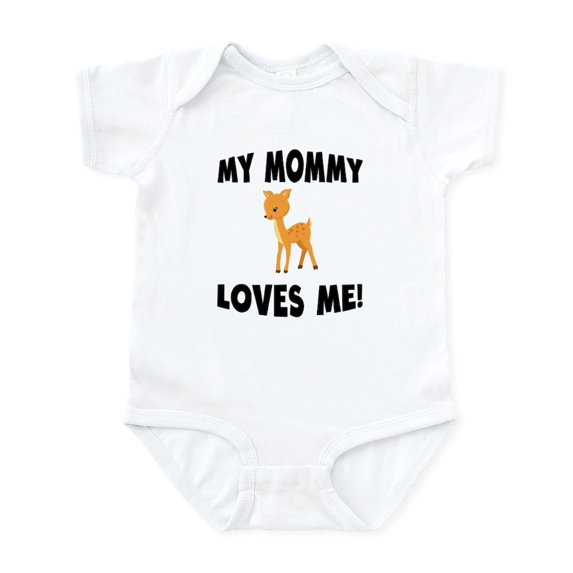 CafePress - My Mommy Loves Me Deer Body Suit - Baby Light Bodysuit, Size Newborn - 24 Months