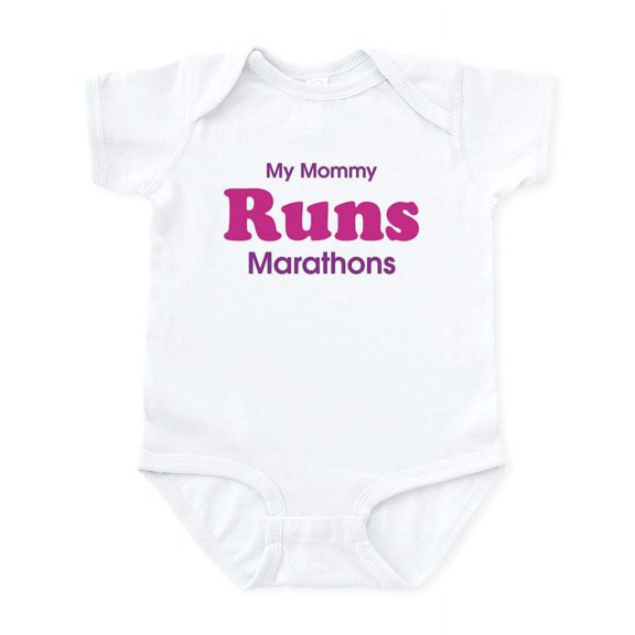 CafePress - My Mommy Runs Marathons Infant Bodysuit - Baby Light Bodysuit, Size Newborn - 24 Months