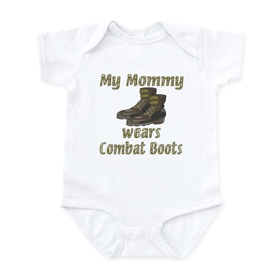 CafePress - My Mommy Wears Combat Boots Infant Bodysuit - Baby Light Bodysuit, Size Newborn - 24 Months