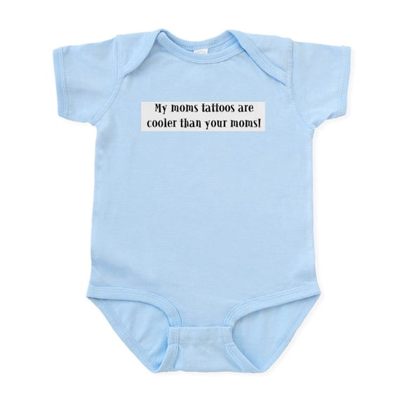 CafePress - My Moms Tattoos Are Cooler Th Infant Bodysuit - Baby Light Bodysuit, Size Newborn - 24 Months
