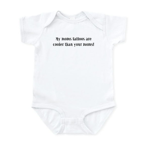 CafePress - My Moms Tattoos Are Cooler Th Infant Bodysuit - Baby Light Bodysuit, Size Newborn - 24 Months