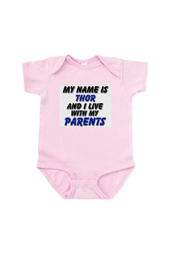 - My Name Is Thor And I Live With My Parents Infant - Baby Light Bodysuit, Size Newborn - 24 Months