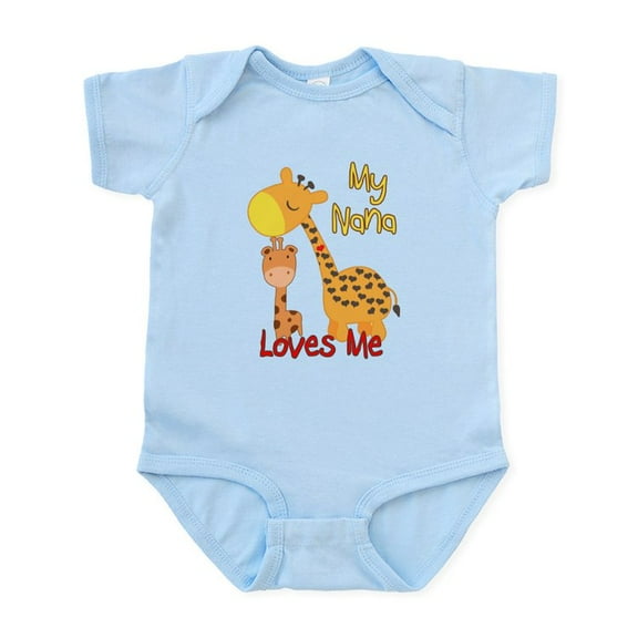 CafePress - My Nana Loves Me Giraffe Infant Bodysuit - Baby Light Bodysuit, Size Newborn - 24 Months