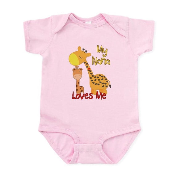 CafePress - My Nana Loves Me Giraffe Infant Bodysuit - Baby Light Bodysuit, Size Newborn - 24 Months