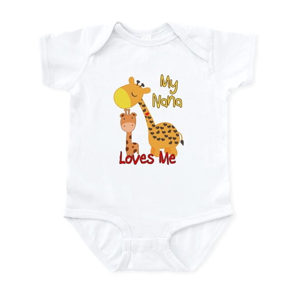 CafePress - My Nana Loves Me Giraffe Infant Bodysuit - Baby Light Bodysuit, Size Newborn - 24 Months
