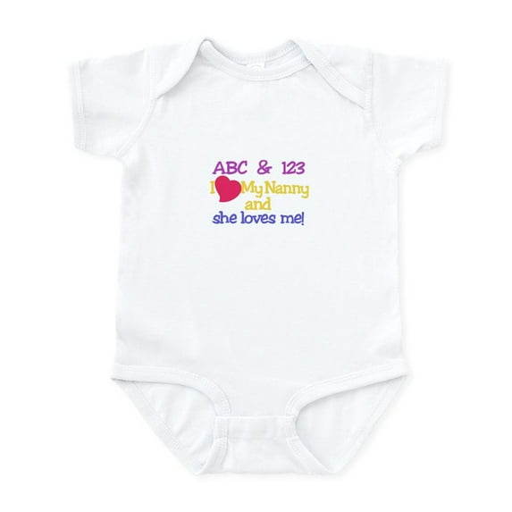 CafePress - My Nanny And She Loves Me! Body Suit - Baby Light Bodysuit, Size Newborn - 24 Months