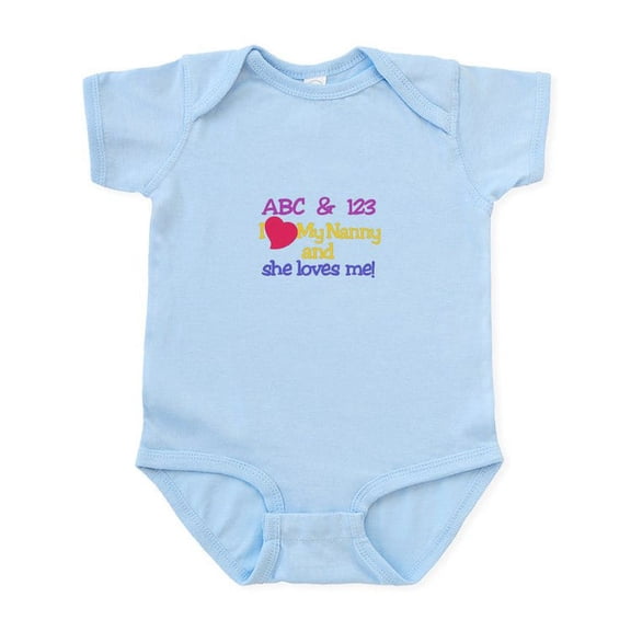 CafePress - My Nanny And She Loves Me! Body Suit - Baby Light Bodysuit, Size Newborn - 24 Months