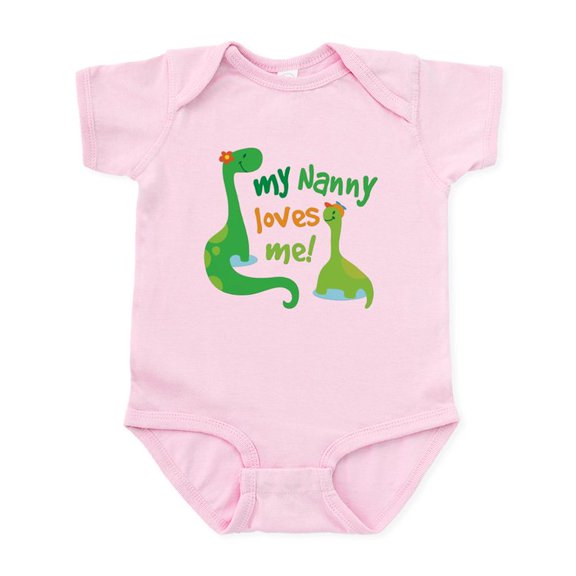 CafePress - My Nanny Loves Me Dinosaur Infant Bodysuit - Baby Light Bodysuit, Size Newborn - 24 Months