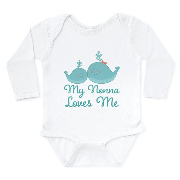 CafePress - My Nonna Loves Me Long Sleeve Infant Bodysuit - Long Sleeve Cotton Baby Bodysuit