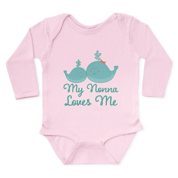 CafePress - My Nonna Loves Me Long Sleeve Infant Bodysuit - Long Sleeve Cotton Baby Bodysuit