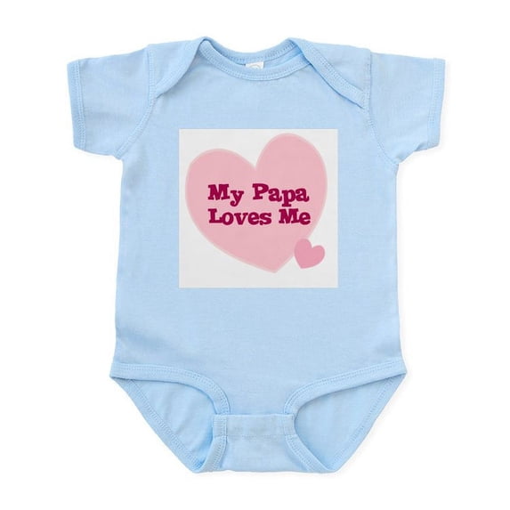 CafePress - My Papa Loves Me Infant Creeper - Baby Light Bodysuit, Size Newborn - 24 Months