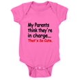 thumbnail image 1 of CafePress - My Parents Think Theyre In Charge - Cute Infant Bodysuit Baby Romper, 1 of 1