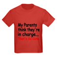thumbnail image 1 of CafePress - My Parents Think Theyre In Charge T Shirt - Dark T-Shirt Kids XS-XL, 1 of 4