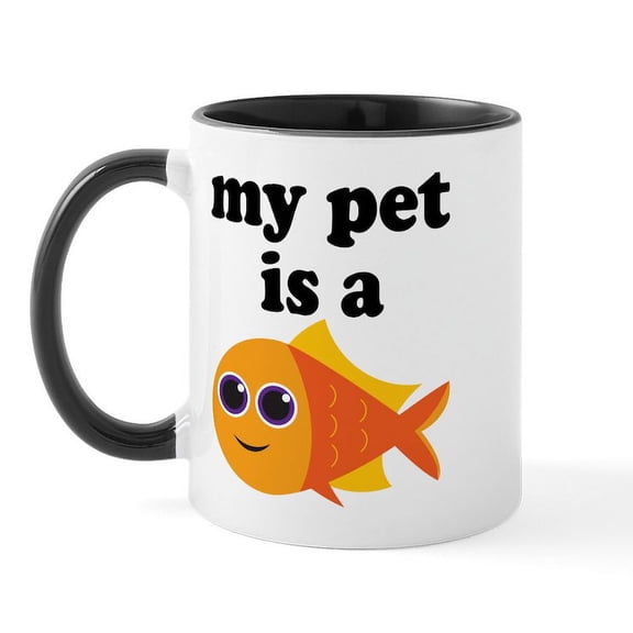 CafePress - My Pet Goldfish Mug - 11 oz Ceramic Mug - Novelty Coffee Tea Cup