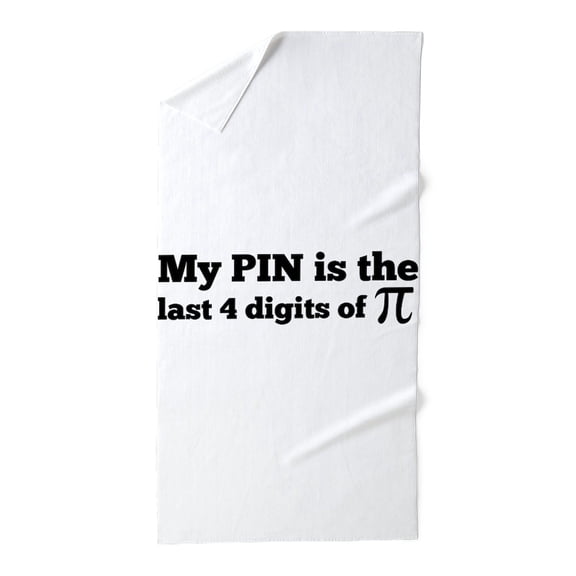 CafePress - My Pin Last 4 Digits Of Pi - Large Beach Towel, Soft 30"x60" Towel with Unique Design