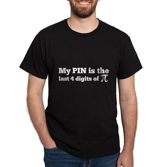 CafePress - My Pin Last 4 Digits Of Pi T Shirt - Men's Classic Cotton T-Shirts