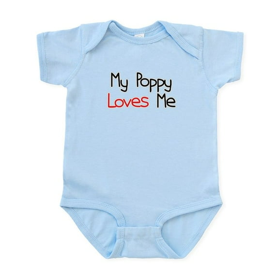 CafePress - My Poppy Loves Me Baby Onesie - Baby Light Bodysuit, Size Newborn - 24 Months