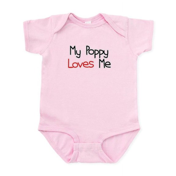 CafePress - My Poppy Loves Me Baby Onesie - Baby Light Bodysuit, Size Newborn - 24 Months