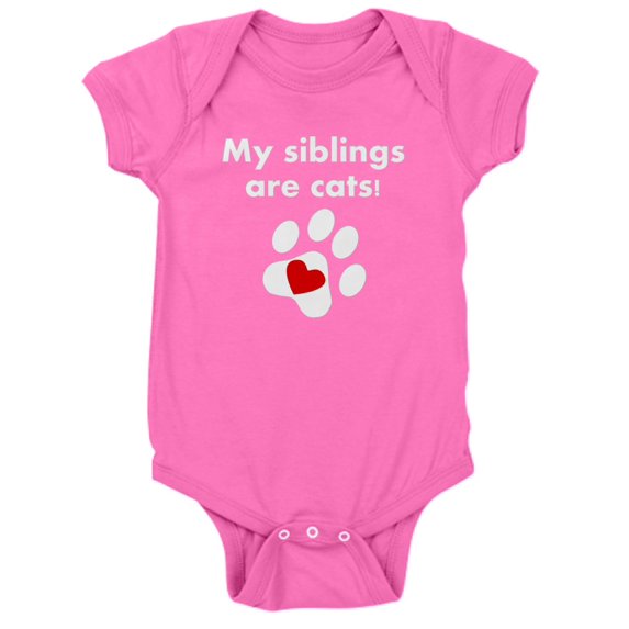 CafePress - My Siblings Are Cats - Cute Infant Bodysuit Baby Romper