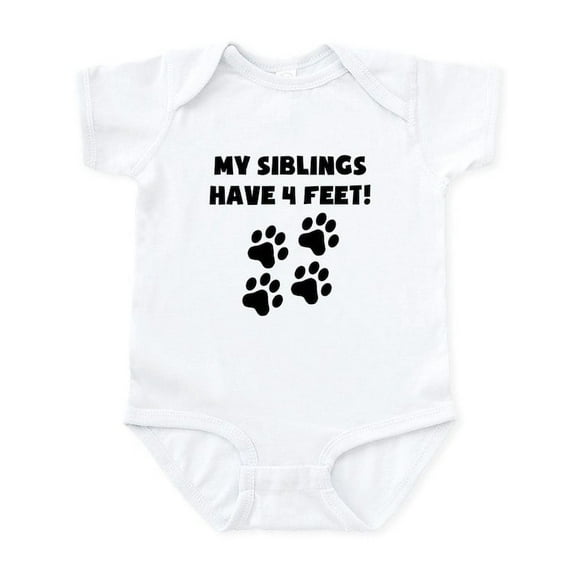 CafePress - My Siblings Have 4 Feet Body Suit - Baby Light Bodysuit, Size Newborn - 24 Months