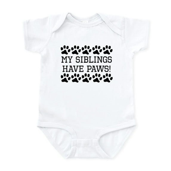 CafePress - My Siblings Have Paws Body Suit - Baby Light Bodysuit, Size Newborn - 24 Months