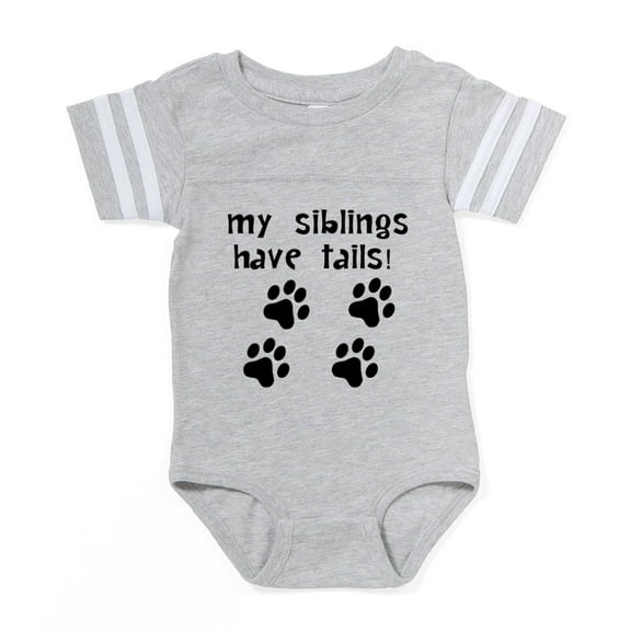 CafePress - My Siblings Have Tails - Cute Infant Baby Football Bodysuit