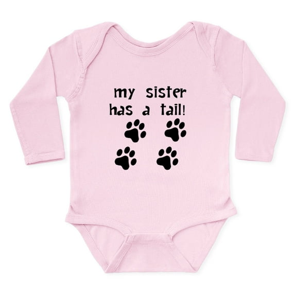 CafePress - My Sister Has A Tail Body Suit - Long Sleeve Cotton Baby Bodysuit