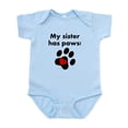 thumbnail image 1 of CafePress - My Sister Has Paws Body Suit - Baby Light Bodysuit, Size Newborn - 24 Months, 1 of 4