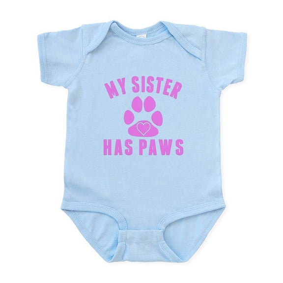 CafePress - My Sister Has Paws Body Suit - Baby Light Bodysuit, Size Newborn - 24 Months