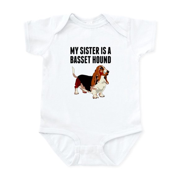 CafePress - My Sister Is A Basset Hound Body Suit - Baby Light Bodysuit, Size Newborn - 24 Months