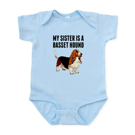 CafePress - My Sister Is A Basset Hound Body Suit - Baby Light Bodysuit, Size Newborn - 24 Months