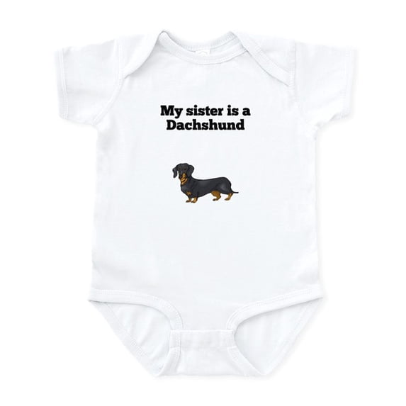 CafePress - My Sister Is A Dachshund Body Suit - Baby Light Bodysuit, Size Newborn - 24 Months