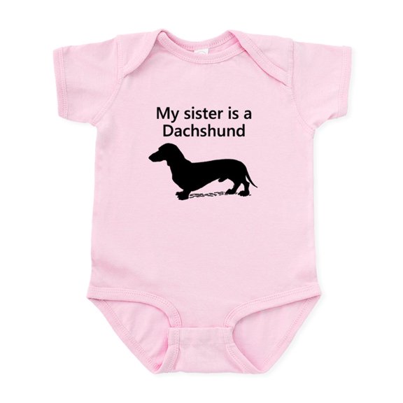 CafePress - My Sister Is A Dachshund Body Suit - Baby Light Bodysuit, Size Newborn - 24 Months