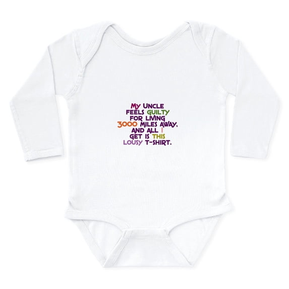 CafePress - My Uncle Feels Guilty Body Suit - Long Sleeve Cotton Baby Bodysuit
