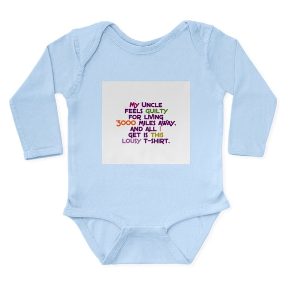 CafePress - My Uncle Feels Guilty Body Suit - Long Sleeve Cotton Baby Bodysuit
