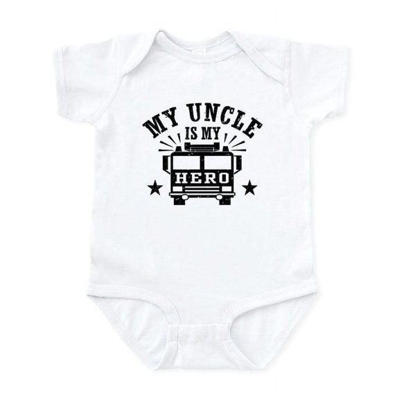CafePress - My Uncle Is My Hero Firefighter Infant Bodysuit - Baby Light Bodysuit, Size Newborn - 24 Months